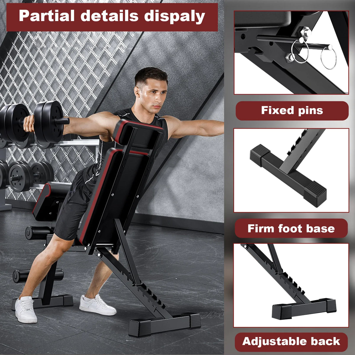 Adjustable Foldable Weight Bench For Full Body Strength Training