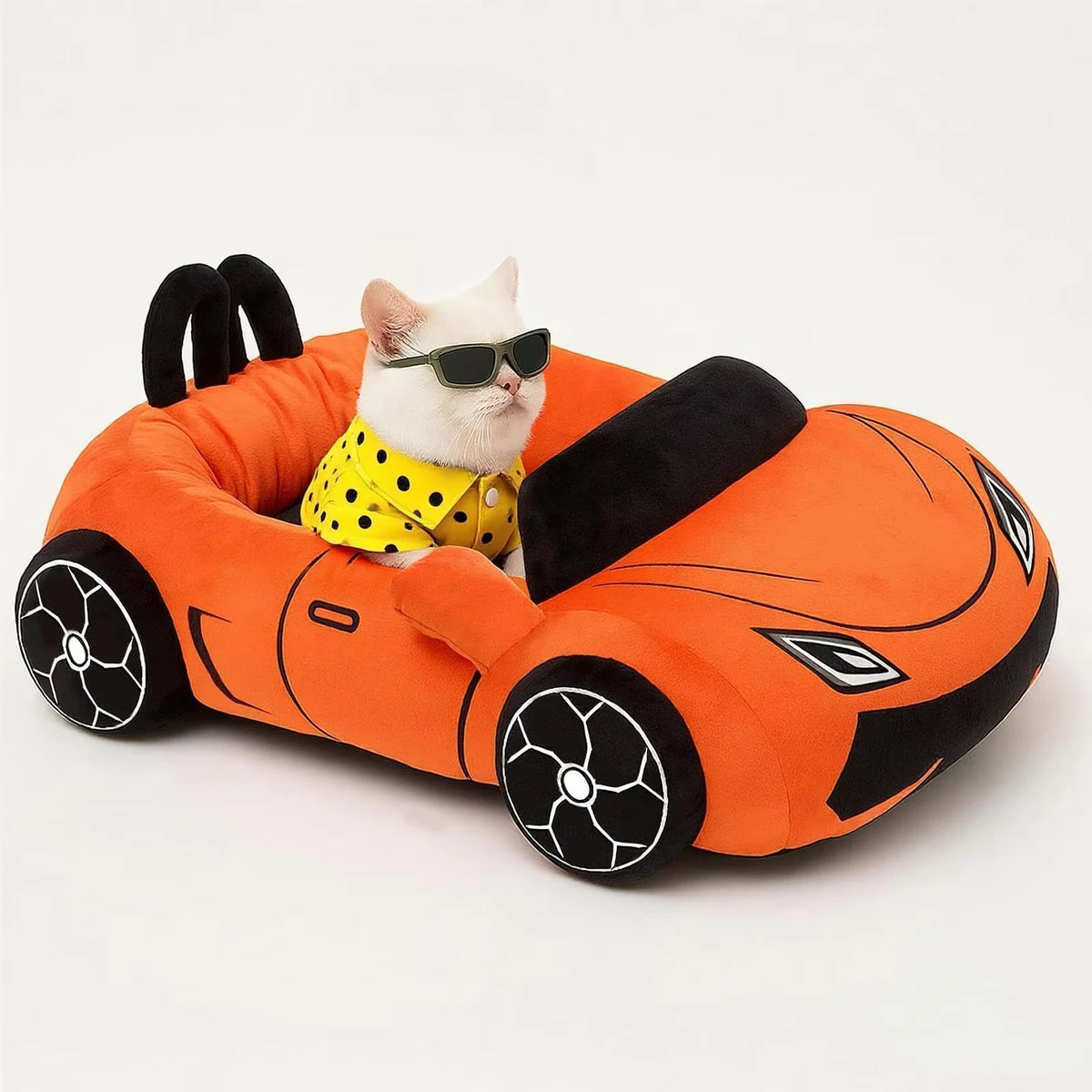 CWV Supercar Coral Fleece Cat Bed With Pillow For Pets
