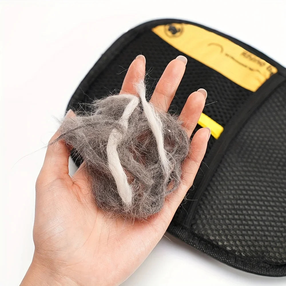 Pet Grooming Gloves for Static Hair Removal and Shedding Control