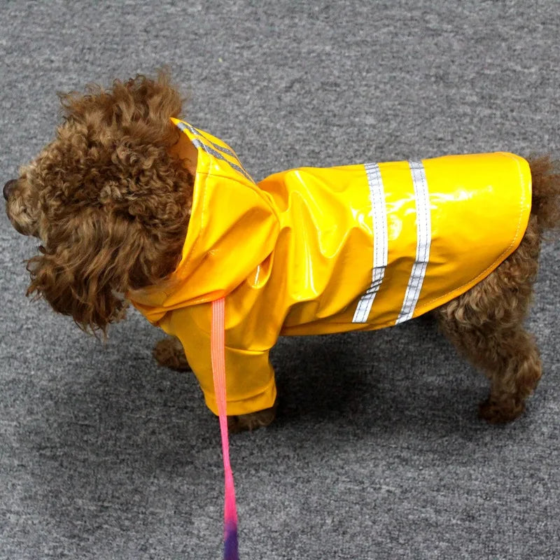 Waterproof Reflective PU Pet Raincoat Jacket For Dogs