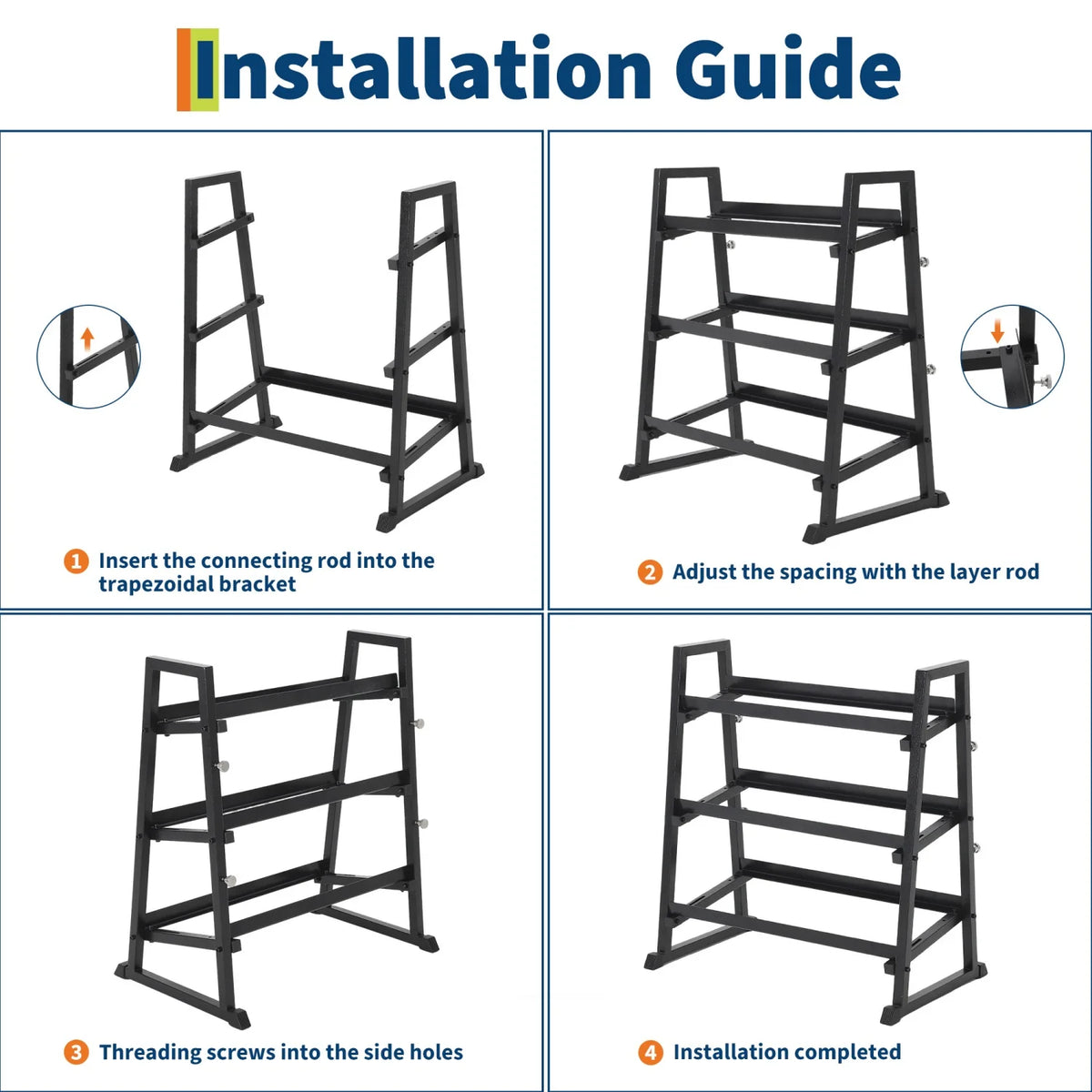 Heavy Duty Three Tier Dumbbell Rack For Home Gym Storage