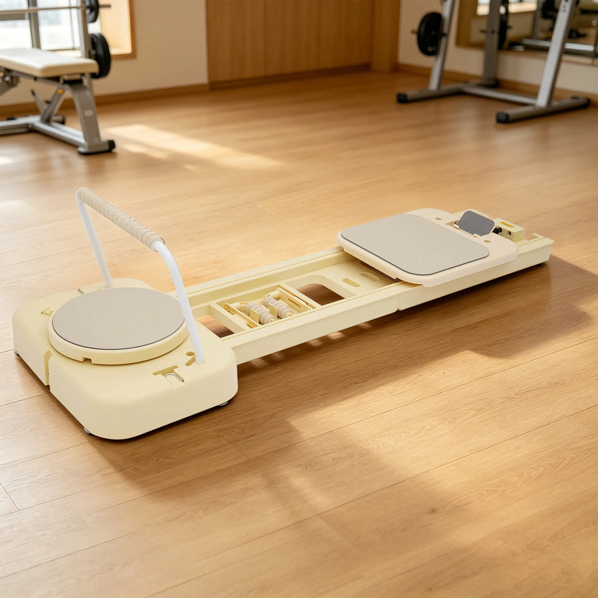 Foldable Pilates Fitness Board With Resistance Bands For Home Workouts