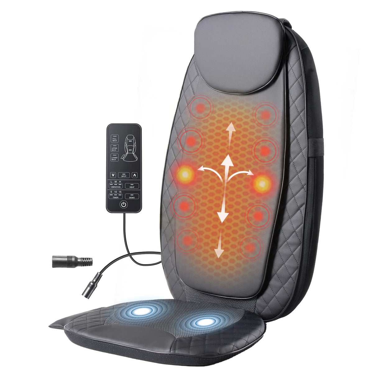 JHK Electric Back Massager With Heat And Full Back Kneading