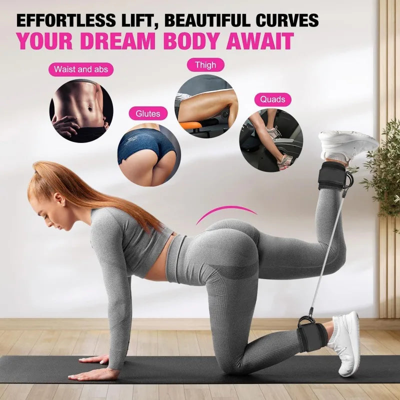 Ankle Resistance Bands Secure Cuffs for Leg and Glute Workouts