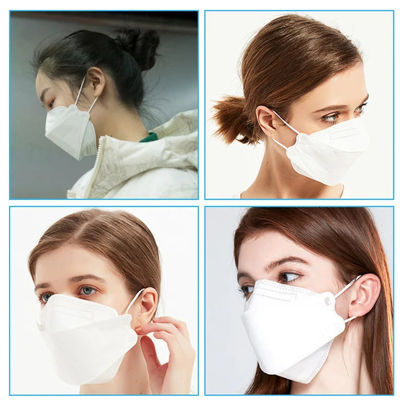 Adult KN95 Fish FFP2 Respirator Face Mask Four Layer Protection