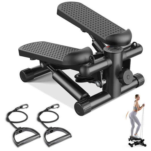Mini Stepper With Resistance Bands For Home Cardio Workouts