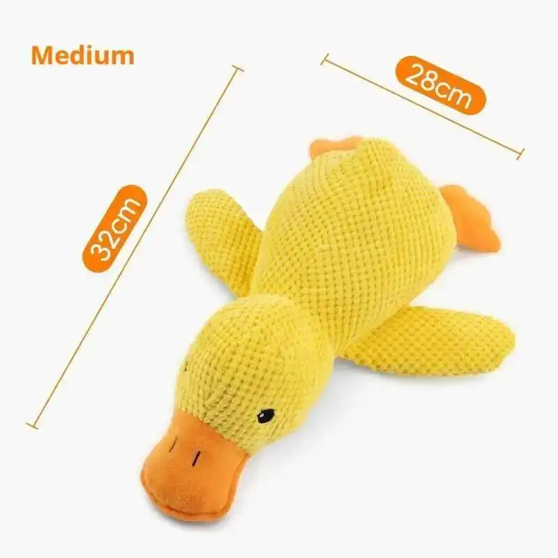Squeaky Plush Duck Dog Chew Toy Teeth Grinding Durable Companion