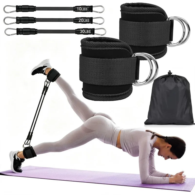 Ankle Resistance Bands Secure Cuffs for Leg and Glute Workouts