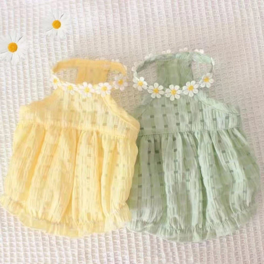 Brandless Breathable Floral Wrath Cat And Dog Skirt Dress