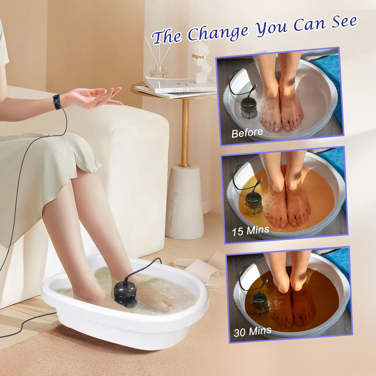 Dual Detoxify Ionic Foot Bath With Infrared Body Massage