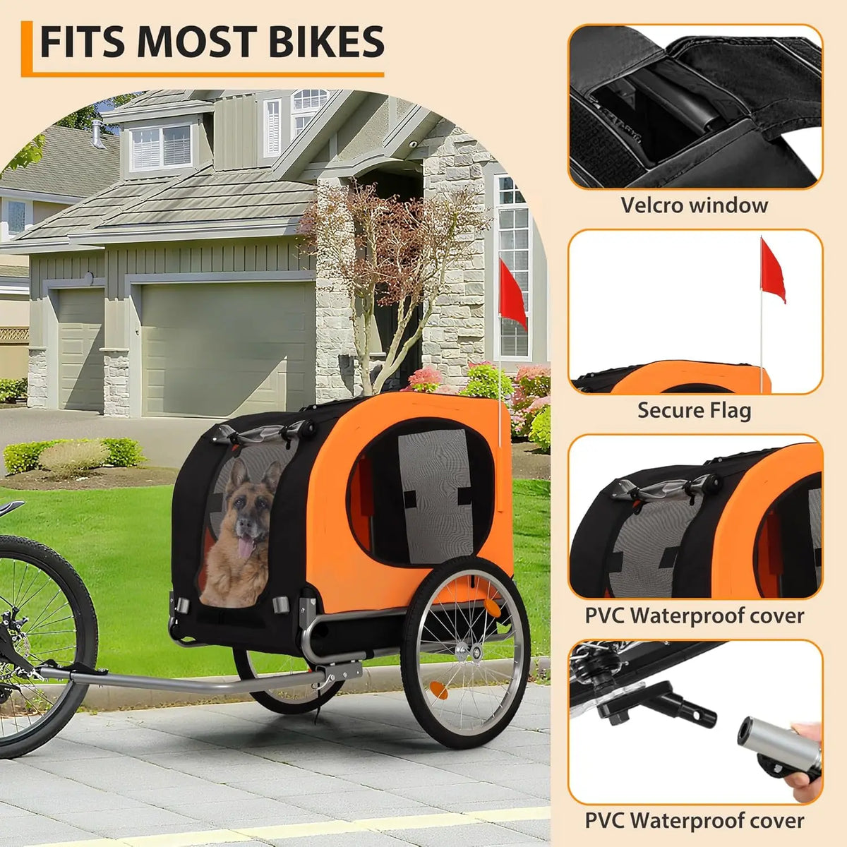 Twister CK Dog Bike Trailer Foldable Sturdy Carrier For Dogs