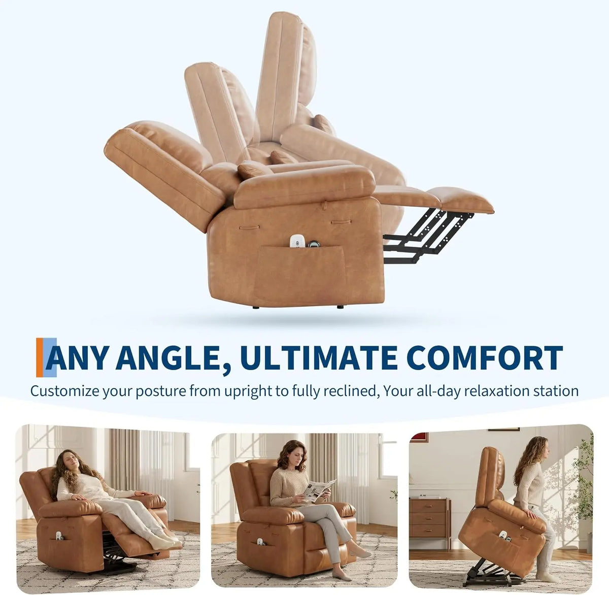 Twister.Ck Electric Power Lift Recliner Chair With Massage Heat Control