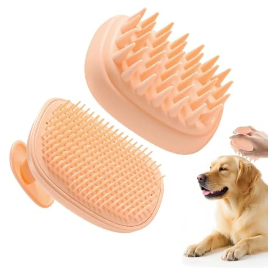 Silicone Dog Grooming Brush For Bath Massage And Daily Care