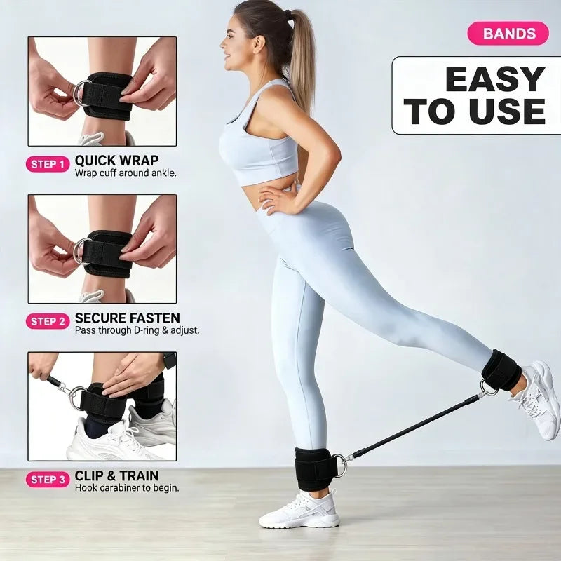 Adjustable Ankle Resistance Bands for Leg and Glute Workouts
