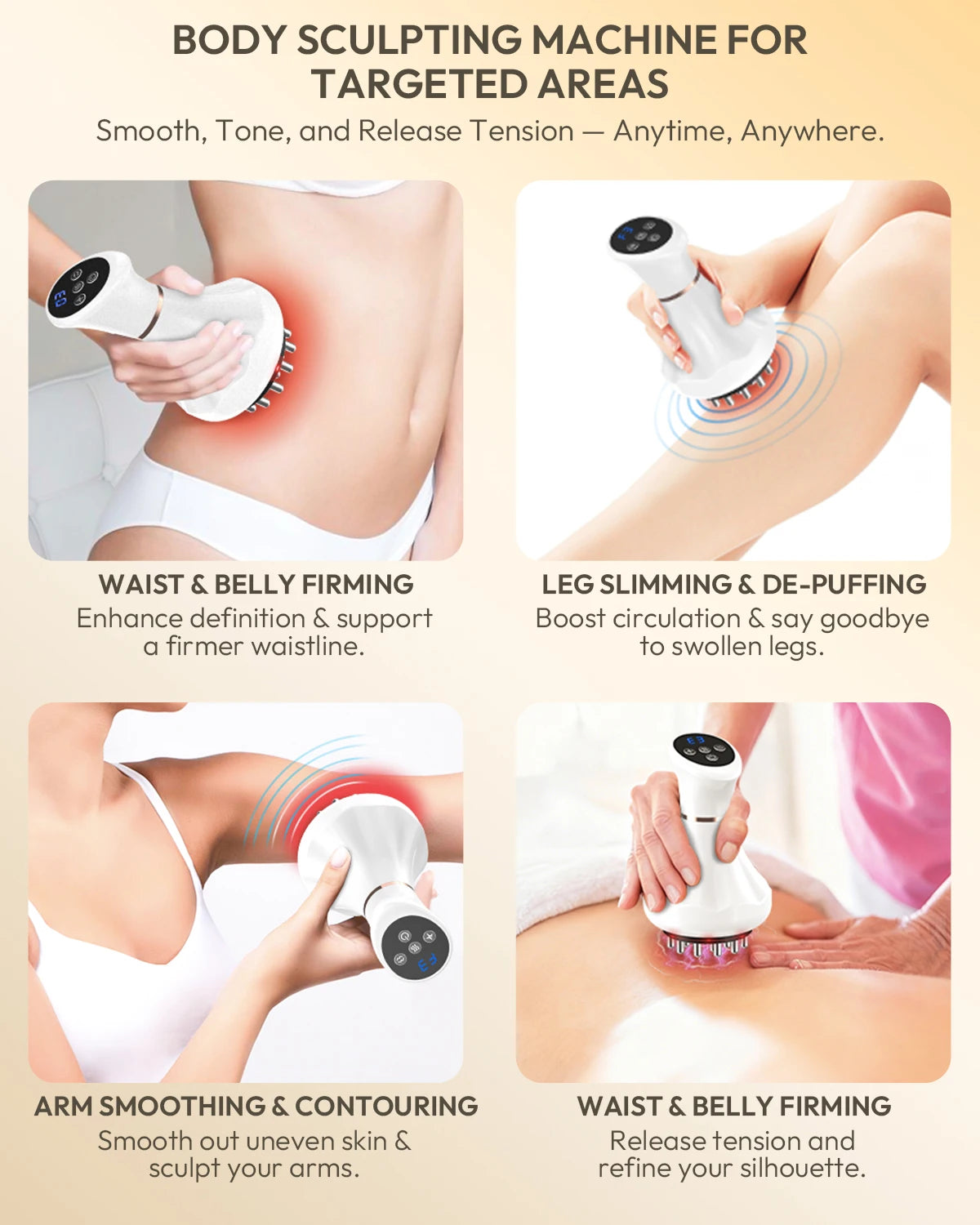 Lymphatic Drainage Handheld Massager For Anti Cellulite Body Firming