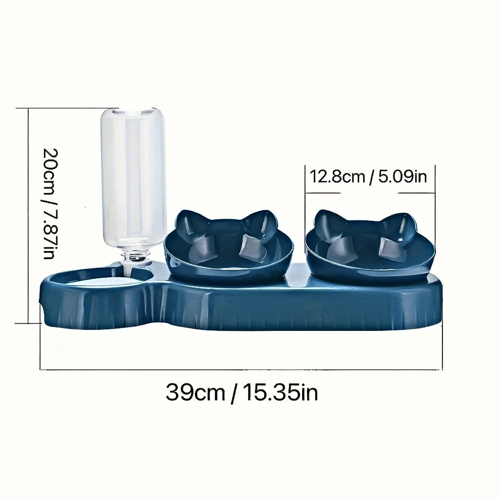 Gravity Pet Food And Water Bowl Set For Neck Protection