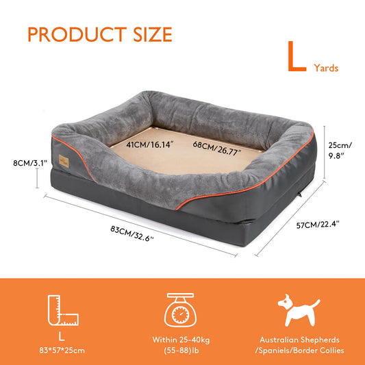 Bingopaw Large Dog Bed Soft Fleece Removable Wash Cover