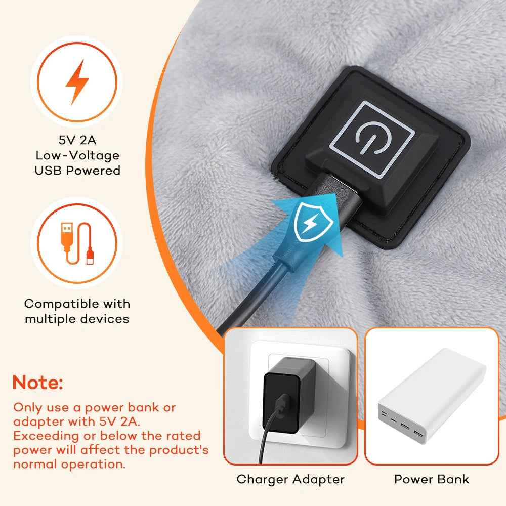 USB Heated Cervical Shawl With Three Heat Settings For Neck