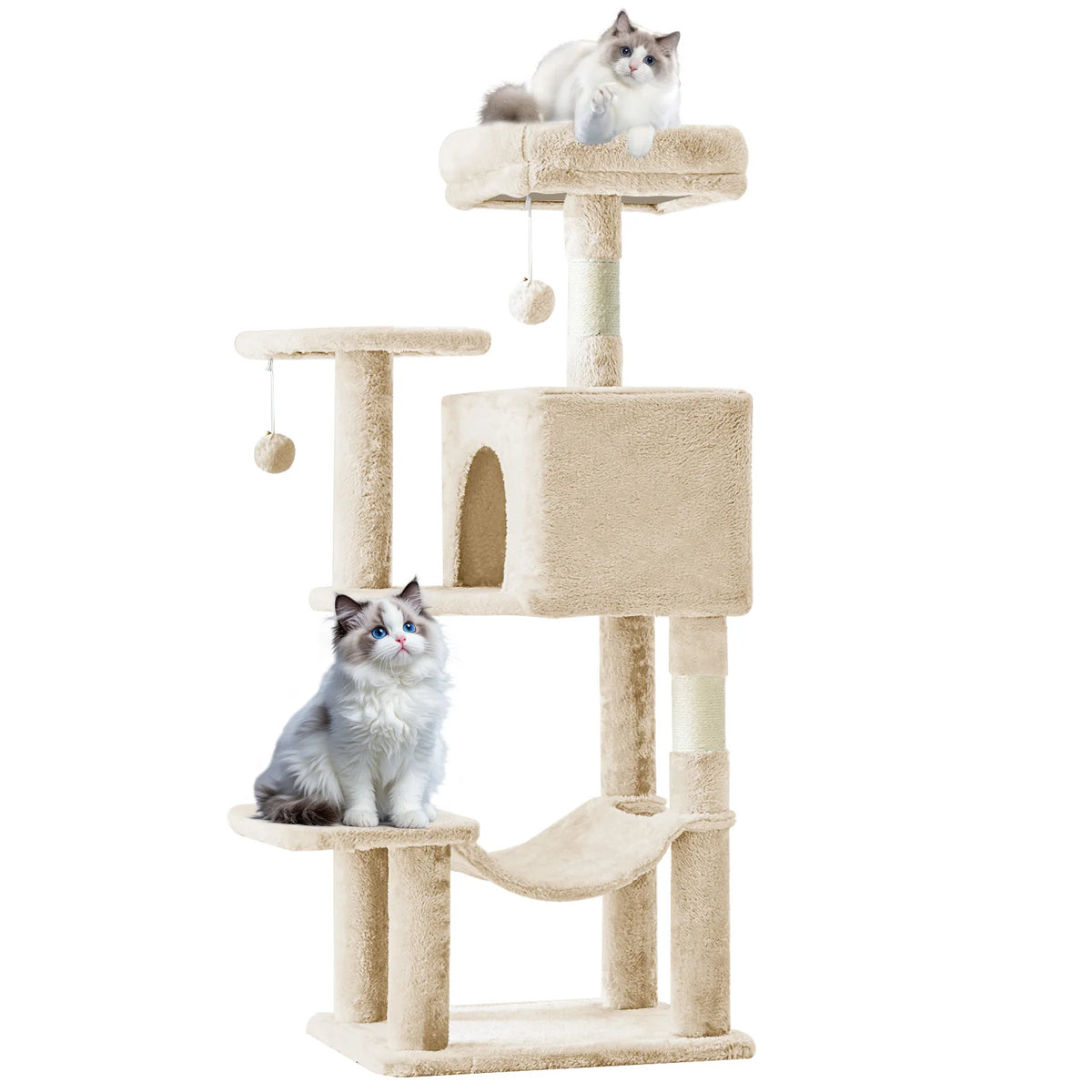 Mcq Grey Four Tier Cat Tree Tower With Sisal Posts