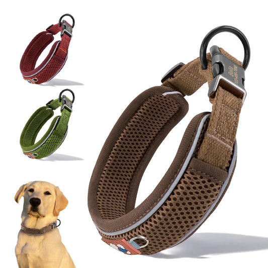 Premium Personalized Reflective Mesh Breathable Dog Collar